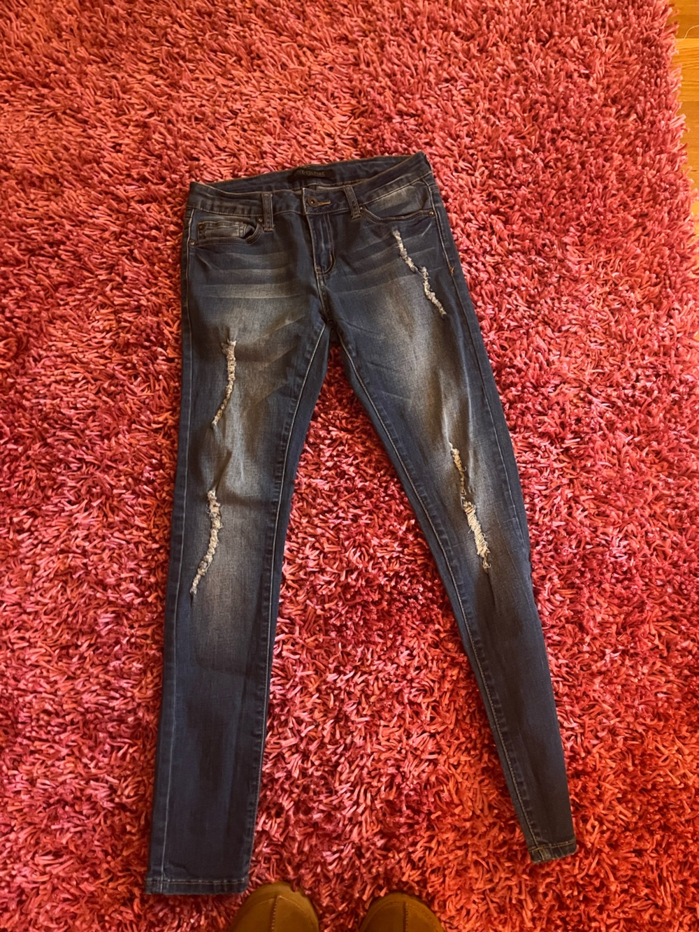 Love Culture Navy Distressed Skinny Jeans